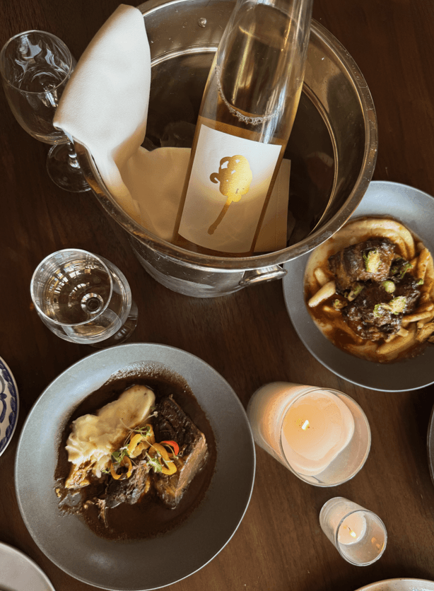a variety of dishes on a table